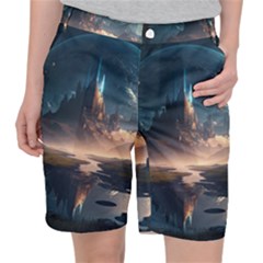 Space Planet Universe Galaxy Moon Pocket Shorts by Ravend