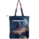 Space Planet Universe Galaxy Moon Double Zip Up Tote Bag View2