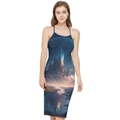 Space Planet Universe Galaxy Moon Bodycon Cross Back Summer Dress by Ravend