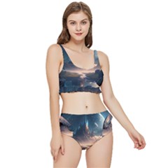 Space Planet Universe Galaxy Moon Frilly Bikini Set by Ravend