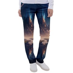 Space Planet Universe Galaxy Moon Women s Casual Pants by Ravend