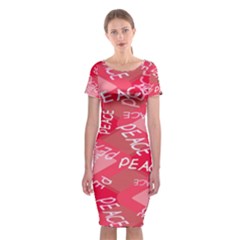 Background Peace Doodles Graphic Classic Short Sleeve Midi Dress by Ravend