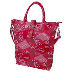 Background Peace Doodles Graphic Buckle Top Tote Bag by Ravend