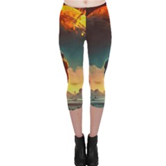 Leadership Alien Soldier Warrior Fantasy Capri Leggings 