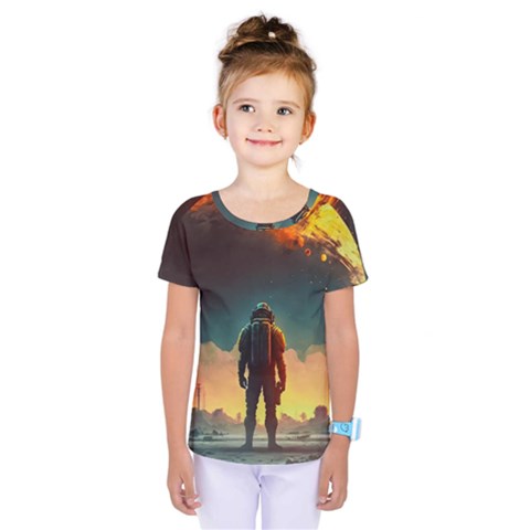 Leadership Alien Soldier Warrior Fantasy Kids  One Piece Tee by Ravend