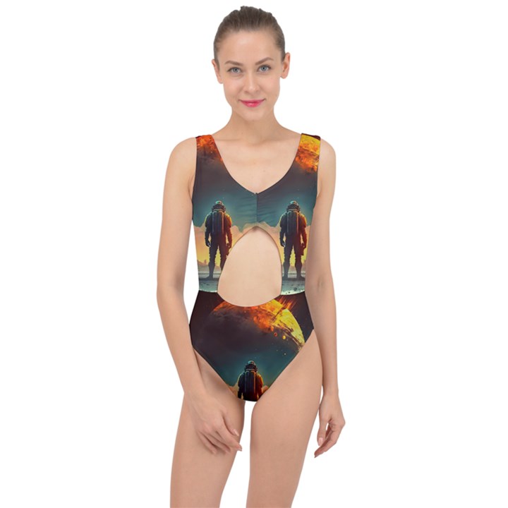 Leadership Alien Soldier Warrior Fantasy Center Cut Out Swimsuit