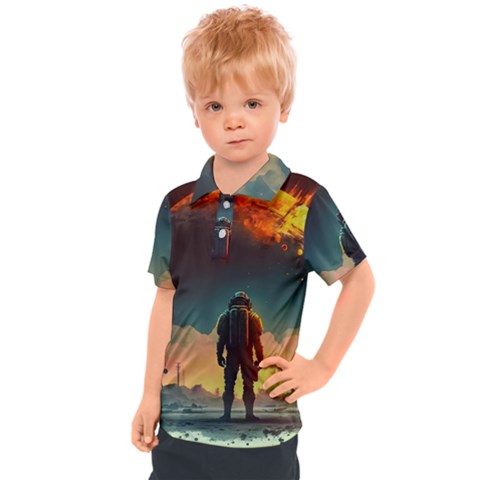 Leadership Alien Soldier Warrior Fantasy Kids  Polo Tee by Ravend