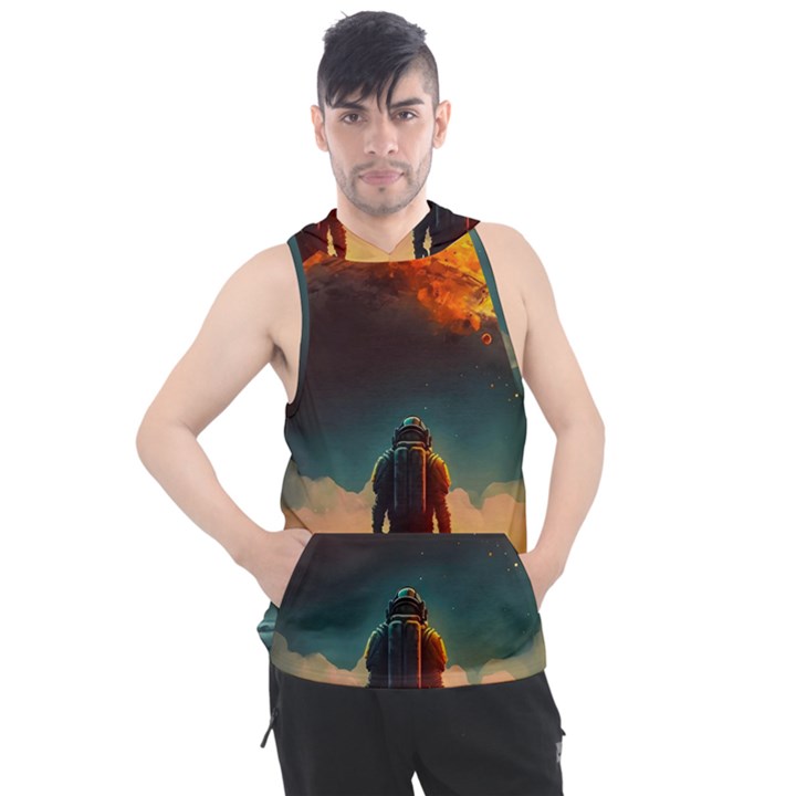 Leadership Alien Soldier Warrior Fantasy Men s Sleeveless Hoodie