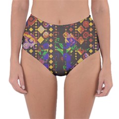 Background Graphic Reversible High-waist Bikini Bottoms by Ravend