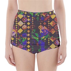 Background Graphic High-waisted Bikini Bottoms by Ravend