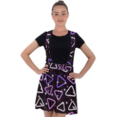 Abstract Background Graphic Pattern Velvet Suspender Skater Skirt by Ravend