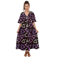 Abstract Background Graphic Pattern Kimono Sleeve Boho Dress by Ravend