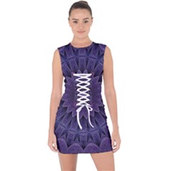 Shape Geometric Symmetrical Lace Up Front Bodycon Dress by Ravend