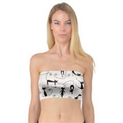 Pattern Cats Black Feline Kitten Bandeau Top by Ravend