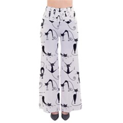 Pattern Cats Black Feline Kitten So Vintage Palazzo Pants by Ravend