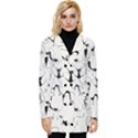 Pattern Cats Black Feline Kitten Button Up Hooded Coat  View1