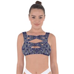 Kaleidoscope Geometric Pattern Bandaged Up Bikini Top by Ravend