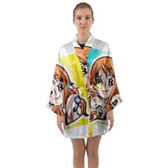 Nami Lovers Money Long Sleeve Satin Kimono by designmarketalsprey31