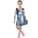 Sapphire Slime Kids  Long Sleeve Velvet Dress View1