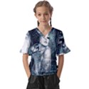 Sapphire Slime Kids  V-Neck Horn Sleeve Blouse View1