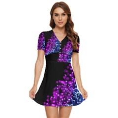 Sparkle V-neck High Waist Chiffon Mini Dress by Sparkle