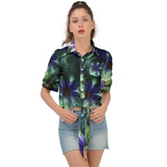 Fractalflowers Tie Front Shirt  by Sparkle