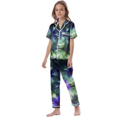 Fractalflowers Kids  Satin Short Sleeve Pajamas Set by Sparkle