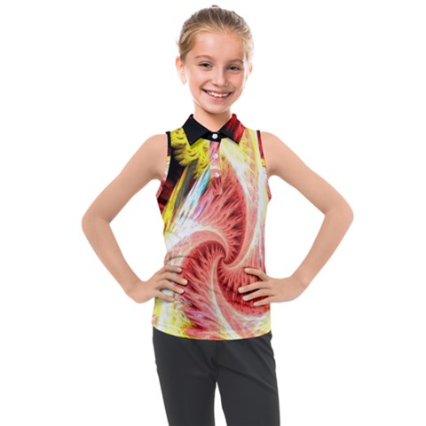 Fractalflowers Kids  Sleeveless Polo Tee by Sparkle