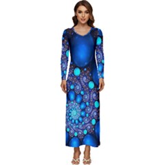 Digitalart Balls Long Sleeve Velour Longline Maxi Dress by Sparkle