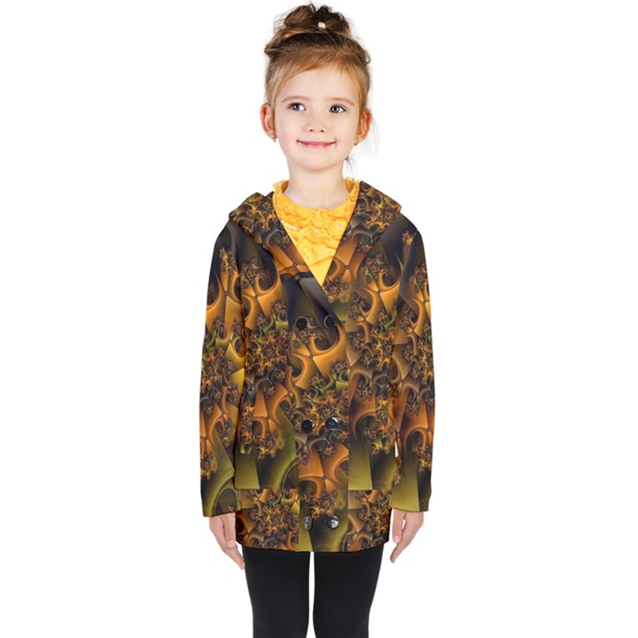 Digitalartflower Kids  Double Breasted Button Coat