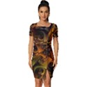 Digitalartflower Fitted Knot Split End Bodycon Dress View1