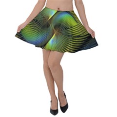 Digitalart  Waves Velvet Skater Skirt