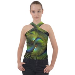 Digitalart  Waves Cross Neck Velour Top by Sparkle