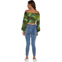 Digitalart  Waves Long Sleeve Crinkled Weave Crop Top View4