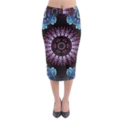 Digitalart Kaleidoscope Midi Pencil Skirt by Sparkle