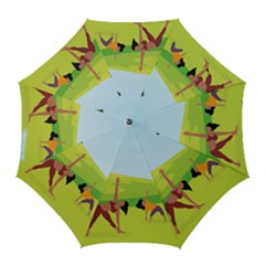 Mother And Daughter Yoga Art Celebrating Motherhood And Bond Between Mom And Daughter  Golf Umbrellas by SymmekaDesign