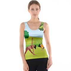 Mother And Daughter Yoga Art Celebrating Motherhood And Bond Between Mom And Daughter  Tank Top