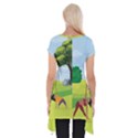 Mother And Daughter Yoga Art Celebrating Motherhood And Bond Between Mom And Daughter. Short Sleeve Side Drop Tunic View2