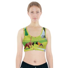 Mother And Daughter Yoga Art Celebrating Motherhood And Bond Between Mom And Daughter  Sports Bra With Pocket by SymmekaDesign