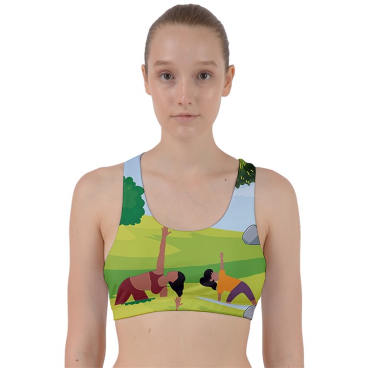 Mother And Daughter Yoga Art Celebrating Motherhood And Bond Between Mom And Daughter. Back Weave Sports Bra