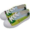 Mother And Daughter Yoga Art Celebrating Motherhood And Bond Between Mom And Daughter. Kids  Low Top Canvas Sneakers View2