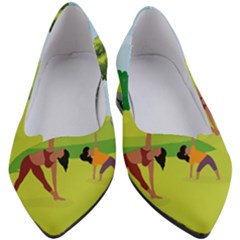 Mother And Daughter Yoga Art Celebrating Motherhood And Bond Between Mom And Daughter  Women s Block Heels 