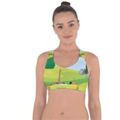 Mother And Daughter Yoga Art Celebrating Motherhood And Bond Between Mom And Daughter  Cross String Back Sports Bra