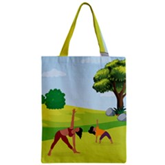 Mother And Daughter Yoga Art Celebrating Motherhood And Bond Between Mom And Daughter  Zipper Classic Tote Bag by SymmekaDesign