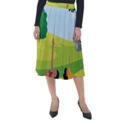 Mother And Daughter Yoga Art Celebrating Motherhood And Bond Between Mom And Daughter  Classic Velour Midi Skirt 