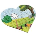 Mother And Daughter Yoga Art Celebrating Motherhood And Bond Between Mom And Daughter. Wooden Puzzle Heart View3