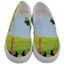 Mother And Daughter Yoga Art Celebrating Motherhood And Bond Between Mom And Daughter. Men s Canvas Slip Ons View1