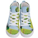 Mother And Daughter Yoga Art Celebrating Motherhood And Bond Between Mom And Daughter. Kids  Hi-Top Skate Sneakers View1