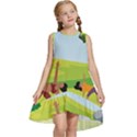 Mother And Daughter Yoga Art Celebrating Motherhood And Bond Between Mom And Daughter. Kids  Frill Swing Dress View1