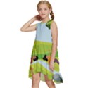 Mother And Daughter Yoga Art Celebrating Motherhood And Bond Between Mom And Daughter. Kids  Frill Swing Dress View2